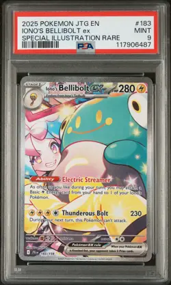 2025 POKEMON JTG EN-JOURNEY TOGETHER #183 IONO'S BELLIBOLT EX PSA 9 - Image 1