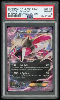 2016 Pokemon Yveltal EX XY150 Black Star Promo NM-MT PSA 8 - Image 1