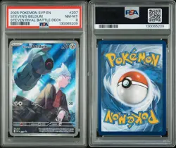 PSA 8 Steven's Beldum Illustration Rare 207 Pokemon Scarlet & Violet Promo - Image 1
