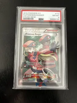 Pokemon Ranger Full Art Ultra Rare Holo XY Steam Siege 113/114 Trainer PSA 8 - Image 1