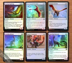 Set 6x FOIL White Pauper Legal Dinosaur Card Lot *NM* Ixalan (English Magic MTG) - Image 1