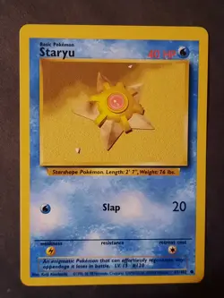 Pokemon Card Staryu Base Set 65/102 Unlimited Common WOTC . - Image 1