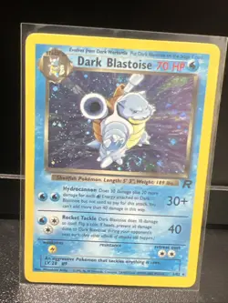 Pokemon Dark Blastoise Holo Rare TCG Card 3/82 SWIRL - Image 1