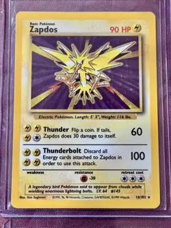 Pokemon TCG Zapdos Base Set Holo Rare Card 16/102 LOT Chansey 3/102 - Image 2