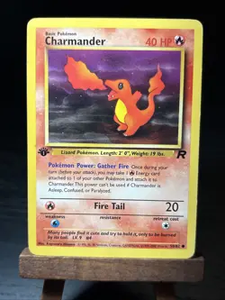 NM 1st Edition Charmander 50/82 Team Rocket Set Rare Vintage Pokemon Card - Image 1