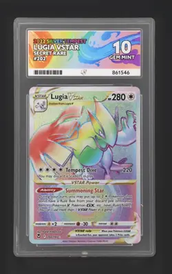 Pokemon Lugia VSTAR 202/195 - ACE 10 - Silver Tempest - Perfect Subgrades - Image 3