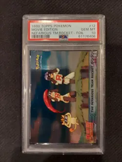 PSA 10 The Nefarious Team Rocket Foil Topps Pokemon Movie Edition - Image 1
