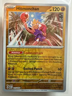 POKEMON 151 ENGLISH REVERSE HOLO HITMONCHAN 107/165 MEW EN - Image 1