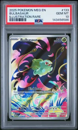 2025 POKEMON MEG EN-MEGA EVOLUTION ILLUSTRATION RARE #133 BULBASAUR PSA 10 - Image 1