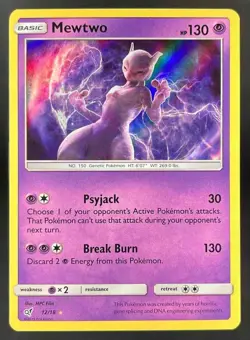 2019 Pokemon Detective Pikachu #12/18 Mewtwo Holo - Image 1