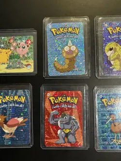 Pokemon Vending Prism Holo Sticker 6 Card LOT and ALL IN TOP LOADERS - Image 4