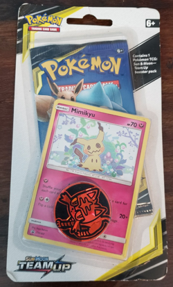 Pokemon Team Up Checklane Blister Pack Mimikyu Promo SM163 - Image 1