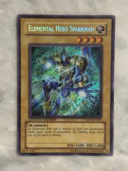 Yugioh! HP Elemental Hero Sparkman - EHC2-EN001 - Secret Rare - Moderate Play - Image 1