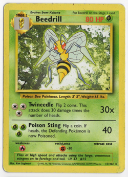 Beedrill 17/102 Base Set Rare Pokemon Card - Image 1