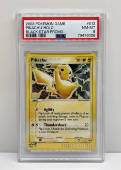 2003 Pokemon Black Star Promo Pikachu Holo Card #012 PSA 8 NM-MT - Image 1