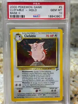 2000 Pokemon Base 2 Clefable #5 Clefiary #6 Magneton #9 ALL PSA 10 - Image 1