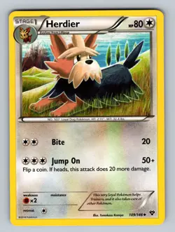 Herdier 109/146 Uncommon XY Base Set NM - LP Pokemon TCG - Image 1