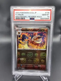 PSA 10 Flareon 136/165 Pokemon SV2A Pokemon 151 Japanese 2023 Master Ball Revers - Image 1