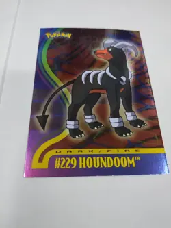 Holo Foil 2001 Topps Pokemon Houndoom Johto Leauge Champions Rare Fire Dog Dark - Image 1