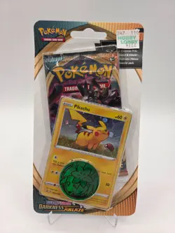 Pokemon TCG Darkness Ablaze Booster Pack Pikachu + Coin Sword & Shield SWSH039 - Image 1