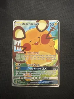 Pokemon TCG Dedenne GX Full Art Alternate Holo Card 195a/214 NM - Image 1