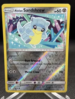 ALOLAN SANDSHREW 2019 Pokemon Cosmic Eclipse Reverse POKEMON 137/236 - Image 1