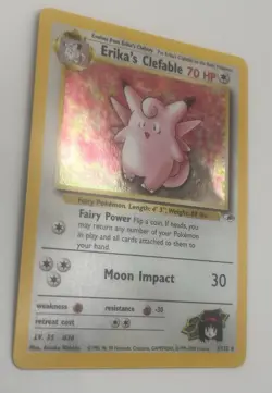Pokemon Erika's Clefable Holo Rare Gym Heroes 3/132 70 HP Stage 1 2000 Card - Image 4