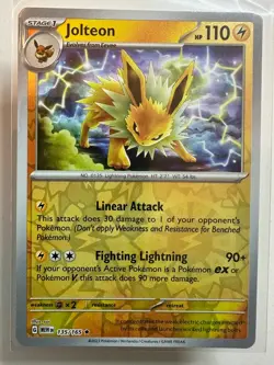 POKEMON 151 ENGLISH REVERSE HOLO JOLTEON 135/165 MEW EN - Image 1