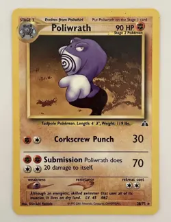 Poliwrath 28/75 2001 Rare Stage 2 90 HP Nintendo Pokemon TCG Card - Image 1