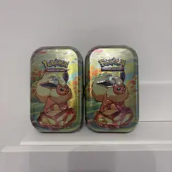 2x Pokemon Prismatic Evolutions Flareon Mini Tins Sealed Brand New - Image 1