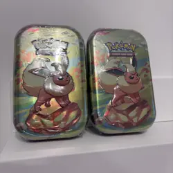 2x Pokemon Prismatic Evolutions Flareon Mini Tins Sealed Brand New - Image 2