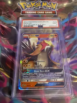 PSA 9 MINT Entei GX 10a/73 S&M Shining Legends Alternate Art Holo Pokemon 2017 - Image 1