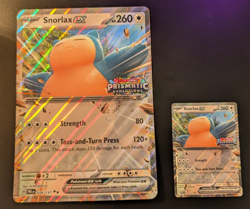 Pokemon Snorlax EX Prismatic Evolutions Stamped Promo Holo Set Jumbo 076/131 - Image 1