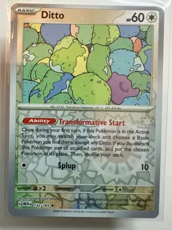 POKEMON 151 ENGLISH REVERSE HOLO DITTO 132/165 MEW EN - Image 1