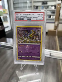 2018 Pokemon SM Black Star Promo BSP Staff SM151 Giratina Holo Staff PSA 8 NM-MT - Image 1
