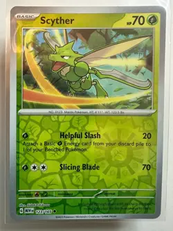 POKEMON 151 ENGLISH REVERSE HOLO SCYTHER 123/165 MEW EN - Image 1