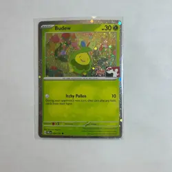 Play! Pokemon Prize Pack Series 8 Prismatic Evolutions Cosmo Holo 004/131 Budew - Image 1