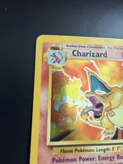 1999 Pokemon Base Set Charizard 4/102 Holo Unlimited HP Crease – Vintage WOTC - Image 4