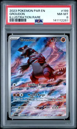 Groudon 199/182 Illustration Rare Par En-paradox Rift Pokemon PSA 8 *261 - Image 1