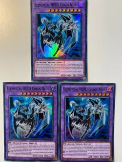 Yugioh Elemental Hero Chaos Neos SHVA-EN035 Super Rare NM x3 Play Set - Image 1