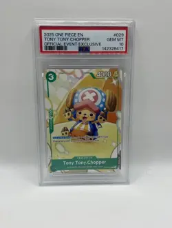 2025 ONE PIECE PROMOS OFFICIAL EVENT EXCLUSIVE #029 TONY TONY CHOPPER PSA 10 - Image 1