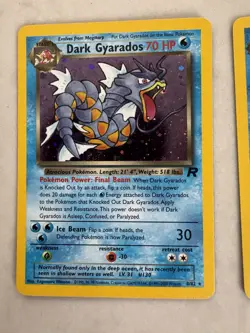 Pokemon Vintage Team Rocket Dark Gyarados Card Lot LP Holo Swirl 8/82 & Non Holo - Image 3