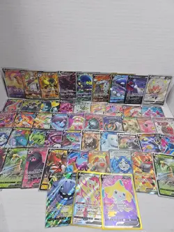 Pokemon Card Lot of 50 English Full Art V, V Max and Ex's - Image 1