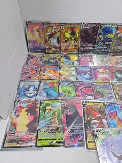 Pokemon Card Lot of 50 English Full Art V, V Max and Ex's - Image 2