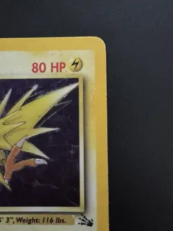 Zapdos Fossil Holo Set First Edition ERROR 15/62 1999 Pokemon Card - Image 4