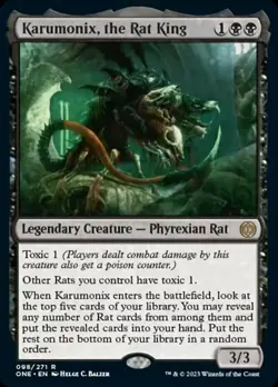 Mint/Near-Mint, English - 4 x MTG Karumonix, the Rat King - Foil Phyrexia: All W - Image 1