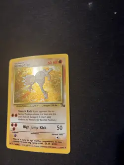 Hitmonlee 7/62 Base Set Fossil Set Holo Pokemon Card | Near MINT - Image 2