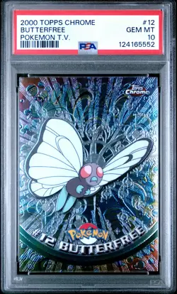 2000 TOPPS CHROME POKEMON T.V. #12 BUTTERFREE PSA 10 - Image 1