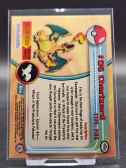 Topps Pokemon - Charizard #6 - Topps Series 1 - Rainbow Foil🌈 - Blue Logo - Image 2
