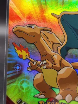 Topps Pokemon - Charizard #6 - Topps Series 1 - Rainbow Foil🌈 - Blue Logo - Image 3